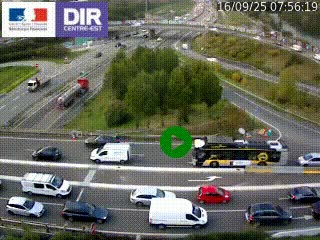 <h2>Webcam traffic à Grenoble-sud sur l'autoroute A480. Vue orientée vers l'entrée et la sortie de Grenoble</h2>