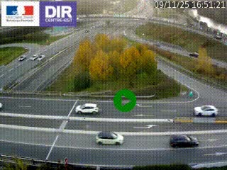 Webcam traffic à Grenoble-sud sur l'autoroute A480. Vue orientée vers l'entrée et la sortie de Grenoble