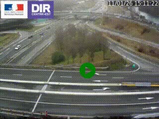 Webcam traffic à Grenoble-sud sur l'autoroute A480. Vue orientée vers l'entrée et la sortie de Grenoble