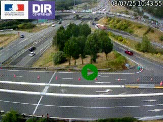 Webcam traffic à Grenoble-sud sur l'autoroute A480. Vue orientée vers l'entrée et la sortie de Grenoble