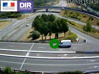 <h2>Webcam traffic à Grenoble-sud sur l'autoroute A480. Vue orientée vers l'entrée et la sortie de Grenoble</h2>