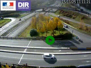 Webcam traffic à Grenoble-sud sur l'autoroute A480. Vue orientée vers l'entrée et la sortie de Grenoble
