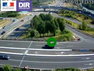 Webcam traffic à Grenoble-sud sur l'autoroute A480. Vue orientée vers l'entrée et la sortie de Grenoble