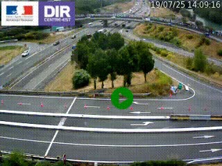 <h2>Webcam traffic à Grenoble-sud sur l'autoroute A480. Vue orientée vers l'entrée et la sortie de Grenoble</h2>