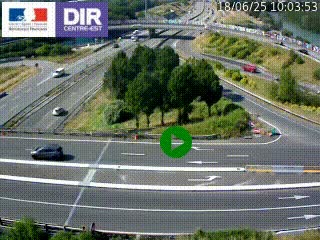 Webcam traffic à Grenoble-sud sur l'autoroute A480. Vue orientée vers l'entrée et la sortie de Grenoble