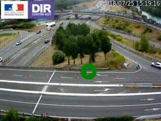 <h2>Webcam traffic à Grenoble-sud sur l'autoroute A480. Vue orientée vers l'entrée et la sortie de Grenoble</h2>