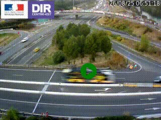 <h2>Webcam traffic à Grenoble-sud sur l'autoroute A480. Vue orientée vers l'entrée et la sortie de Grenoble</h2>