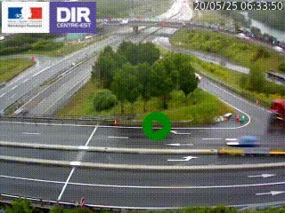<h2>Webcam traffic à Grenoble-sud sur l'autoroute A480. Vue orientée vers l'entrée et la sortie de Grenoble</h2>