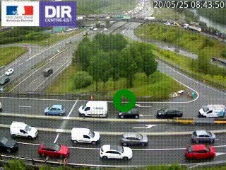 <h2>Webcam traffic à Grenoble-sud sur l'autoroute A480. Vue orientée vers l'entrée et la sortie de Grenoble</h2>