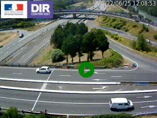 <h2>Webcam traffic à Grenoble-sud sur l'autoroute A480. Vue orientée vers l'entrée et la sortie de Grenoble</h2>