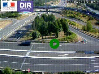 <h2>Webcam traffic à Grenoble-sud sur l'autoroute A480. Vue orientée vers l'entrée et la sortie de Grenoble</h2>