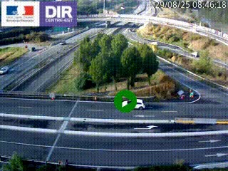 <h2>Webcam traffic à Grenoble-sud sur l'autoroute A480. Vue orientée vers l'entrée et la sortie de Grenoble</h2>