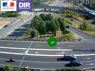 <h2>Webcam traffic à Grenoble-sud sur l'autoroute A480. Vue orientée vers l'entrée et la sortie de Grenoble</h2>