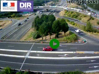 <h2>Webcam traffic à Grenoble-sud sur l'autoroute A480. Vue orientée vers l'entrée et la sortie de Grenoble</h2>