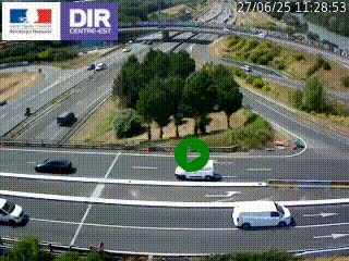<h2>Webcam traffic à Grenoble-sud sur l'autoroute A480. Vue orientée vers l'entrée et la sortie de Grenoble</h2>