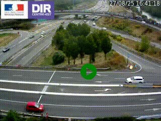 <h2>Webcam traffic à Grenoble-sud sur l'autoroute A480. Vue orientée vers l'entrée et la sortie de Grenoble</h2>