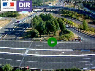 <h2>Webcam traffic à Grenoble-sud sur l'autoroute A480. Vue orientée vers l'entrée et la sortie de Grenoble</h2>