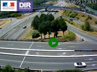 <h2>Webcam traffic à Grenoble-sud sur l'autoroute A480. Vue orientée vers l'entrée et la sortie de Grenoble</h2>