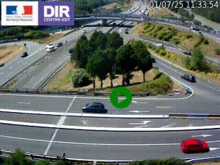 <h2>Webcam traffic à Grenoble-sud sur l'autoroute A480. Vue orientée vers l'entrée et la sortie de Grenoble</h2>