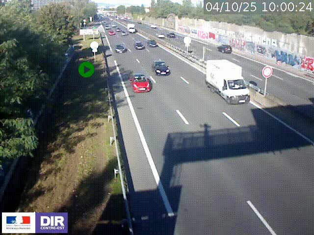 <h2>Webcam à Bron sur l'A43 à la jonction avec le boulevard périphérique de Lyon (D383). Vue orientée vers Lyon</h2>