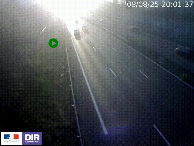 <h2>Webcam à Bron sur l'A43 à la jonction avec le boulevard périphérique de Lyon (D383). Vue orientée vers Lyon</h2>