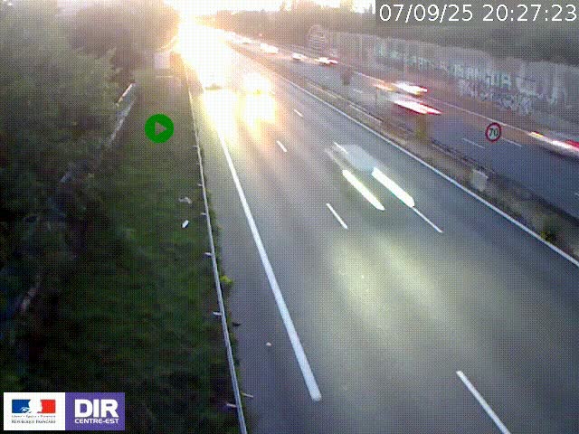 <h2>Webcam à Bron sur l'A43 à la jonction avec le boulevard périphérique de Lyon (D383). Vue orientée vers Lyon</h2>