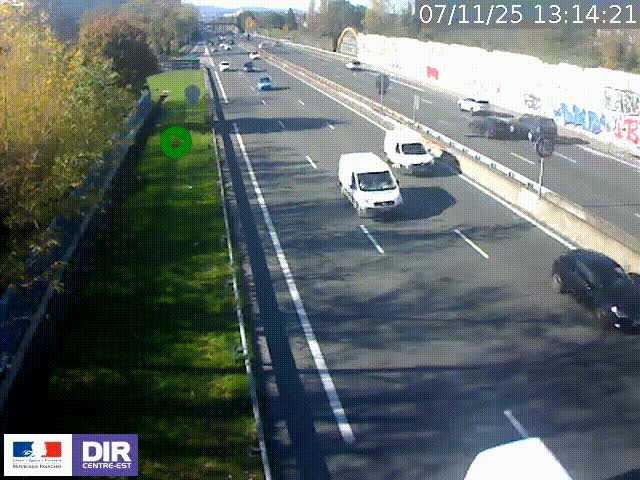 <h2>Webcam à Bron sur l'A43 à la jonction avec le boulevard périphérique de Lyon (D383). Vue orientée vers Lyon</h2>