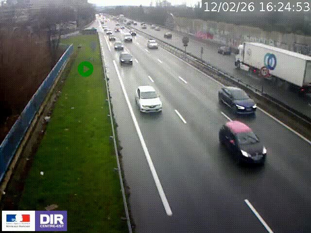 <h2>Webcam à Bron sur l'A43 à la jonction avec le boulevard périphérique de Lyon (D383). Vue orientée vers Lyon</h2>