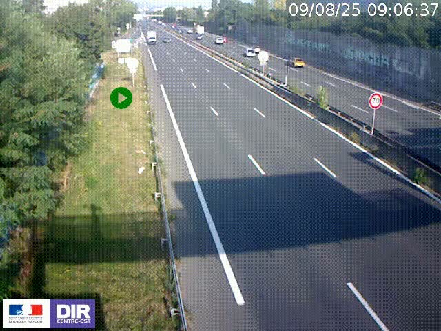 <h2>Webcam à Bron sur l'A43 à la jonction avec le boulevard périphérique de Lyon (D383). Vue orientée vers Lyon</h2>