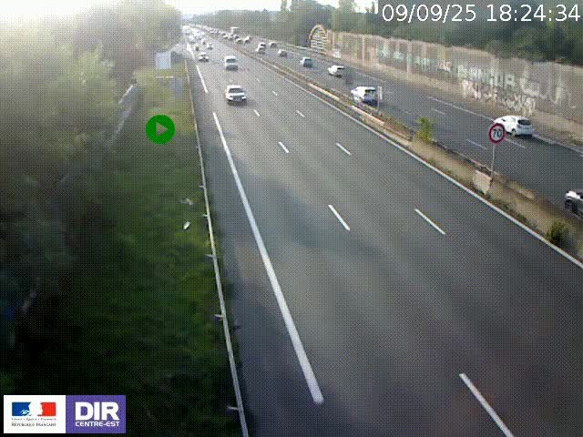 <h2>Webcam à Bron sur l'A43 à la jonction avec le boulevard périphérique de Lyon (D383). Vue orientée vers Lyon</h2>