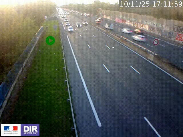 <h2>Webcam à Bron sur l'A43 à la jonction avec le boulevard périphérique de Lyon (D383). Vue orientée vers Lyon</h2>