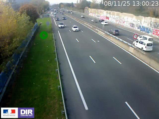 <h2>Webcam à Bron sur l'A43 à la jonction avec le boulevard périphérique de Lyon (D383). Vue orientée vers Lyon</h2>