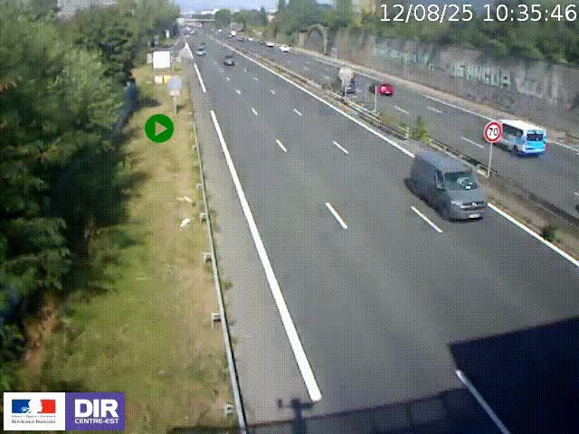 <h2>Webcam à Bron sur l'A43 à la jonction avec le boulevard périphérique de Lyon (D383). Vue orientée vers Lyon</h2>