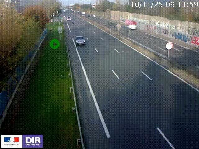 <h2>Webcam à Bron sur l'A43 à la jonction avec le boulevard périphérique de Lyon (D383). Vue orientée vers Lyon</h2>