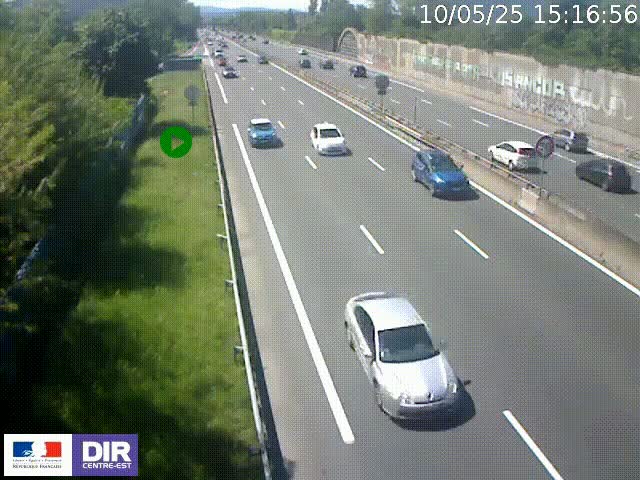 <h2>Webcam à Bron sur l'A43 à la jonction avec le boulevard périphérique de Lyon (D383). Vue orientée vers Lyon</h2>