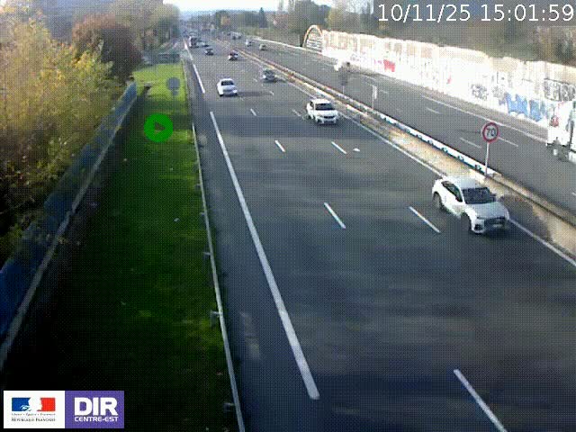 <h2>Webcam à Bron sur l'A43 à la jonction avec le boulevard périphérique de Lyon (D383). Vue orientée vers Lyon</h2>