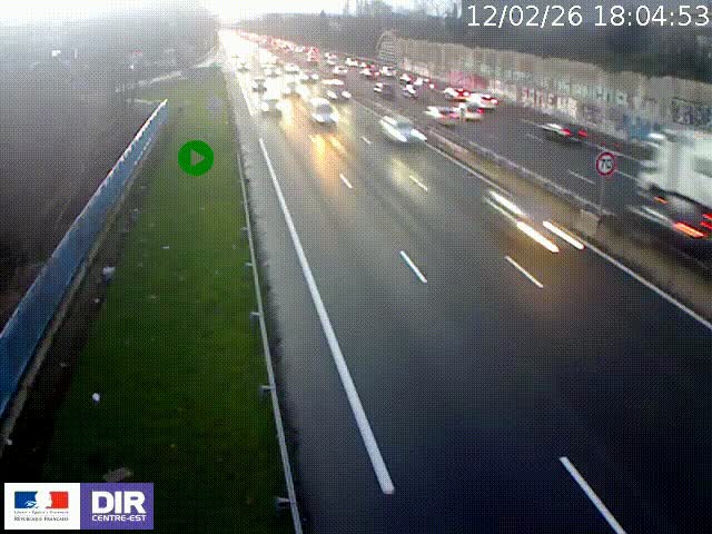 <h2>Webcam à Bron sur l'A43 à la jonction avec le boulevard périphérique de Lyon (D383). Vue orientée vers Lyon</h2>