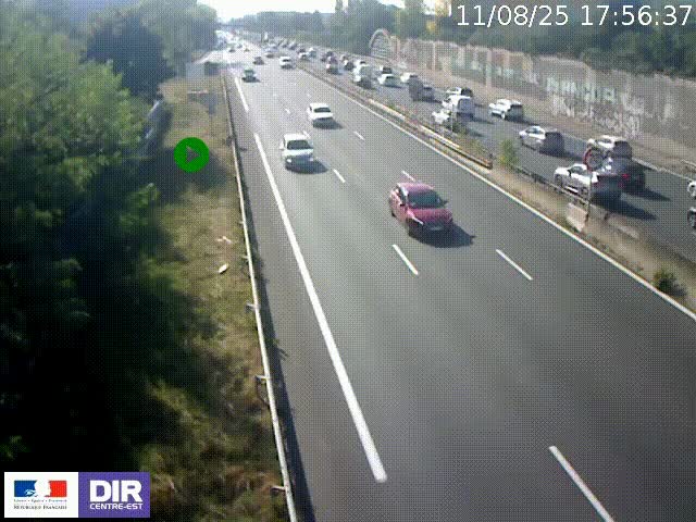 <h2>Webcam à Bron sur l'A43 à la jonction avec le boulevard périphérique de Lyon (D383). Vue orientée vers Lyon</h2>