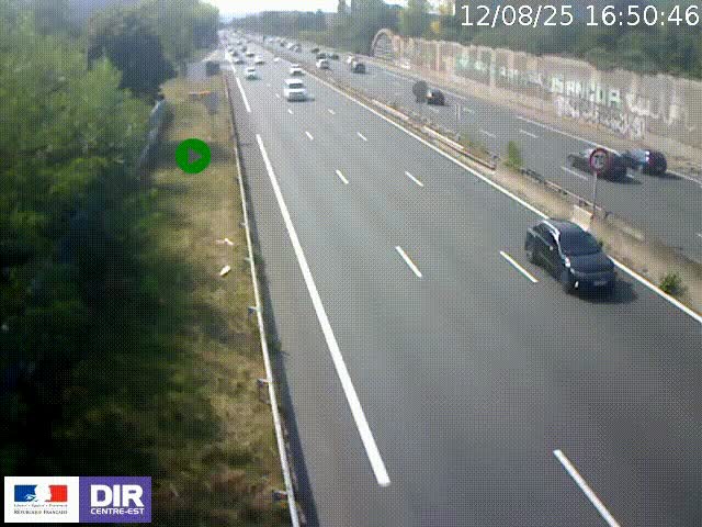 <h2>Webcam à Bron sur l'A43 à la jonction avec le boulevard périphérique de Lyon (D383). Vue orientée vers Lyon</h2>