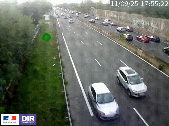 <h2>Webcam à Bron sur l'A43 à la jonction avec le boulevard périphérique de Lyon (D383). Vue orientée vers Lyon</h2>