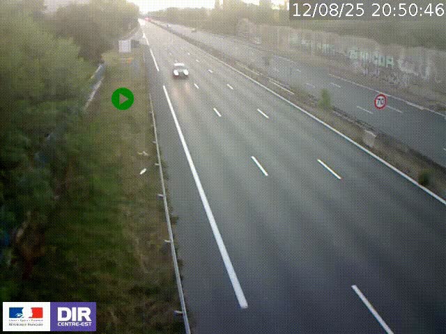<h2>Webcam à Bron sur l'A43 à la jonction avec le boulevard périphérique de Lyon (D383). Vue orientée vers Lyon</h2>