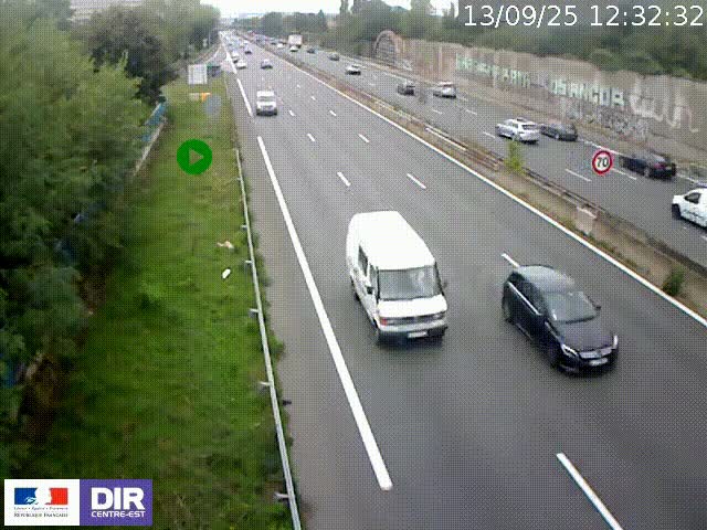 <h2>Webcam à Bron sur l'A43 à la jonction avec le boulevard périphérique de Lyon (D383). Vue orientée vers Lyon</h2>