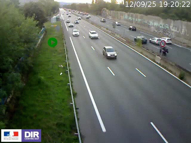 <h2>Webcam à Bron sur l'A43 à la jonction avec le boulevard périphérique de Lyon (D383). Vue orientée vers Lyon</h2>