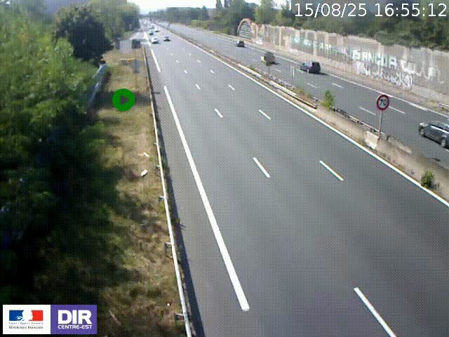 <h2>Webcam à Bron sur l'A43 à la jonction avec le boulevard périphérique de Lyon (D383). Vue orientée vers Lyon</h2>