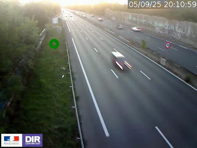 <h2>Webcam à Bron sur l'A43 à la jonction avec le boulevard périphérique de Lyon (D383). Vue orientée vers Lyon</h2>