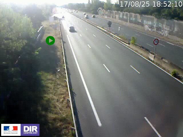<h2>Webcam à Bron sur l'A43 à la jonction avec le boulevard périphérique de Lyon (D383). Vue orientée vers Lyon</h2>