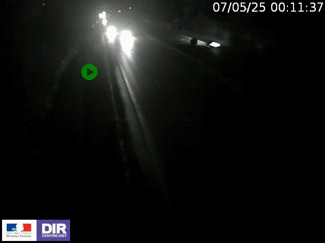 Webcam à Bron sur l'A43 à la jonction avec le boulevard périphérique de Lyon (D383). Vue orientée vers Lyon