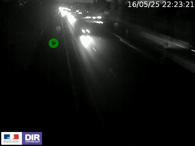 Webcam à Bron sur l'A43 à la jonction avec le boulevard périphérique de Lyon (D383). Vue orientée vers Lyon