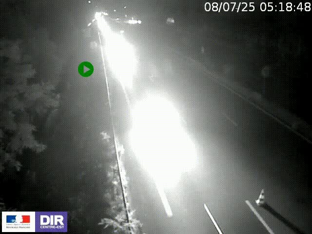 Webcam à Bron sur l'A43 à la jonction avec le boulevard périphérique de Lyon (D383). Vue orientée vers Lyon