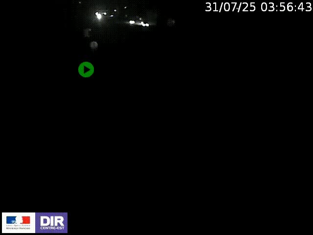 Webcam à Bron sur l'A43 à la jonction avec le boulevard périphérique de Lyon (D383). Vue orientée vers Lyon